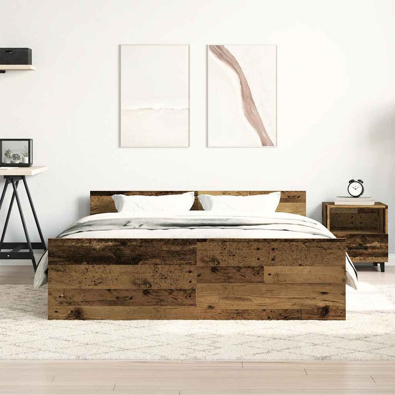 Bed Frame without Mattress Old Wood 150x200cm Engineered Wood