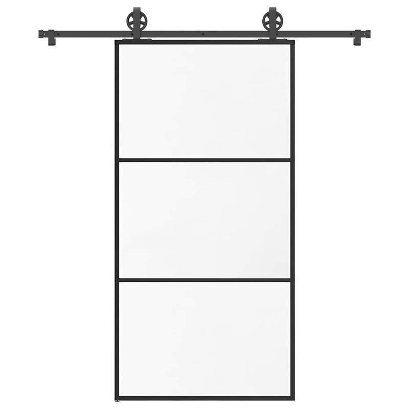 Sliding Door with Hardware Set 102x205 cm ESG Glass&Aluminium