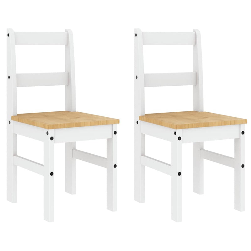 4 Piece Dining Set Panama White Solid Wood Pine