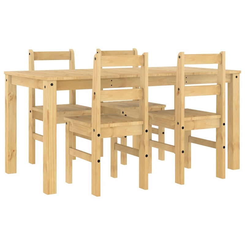 5 Piece Dining Set Panama Solid Wood Pine