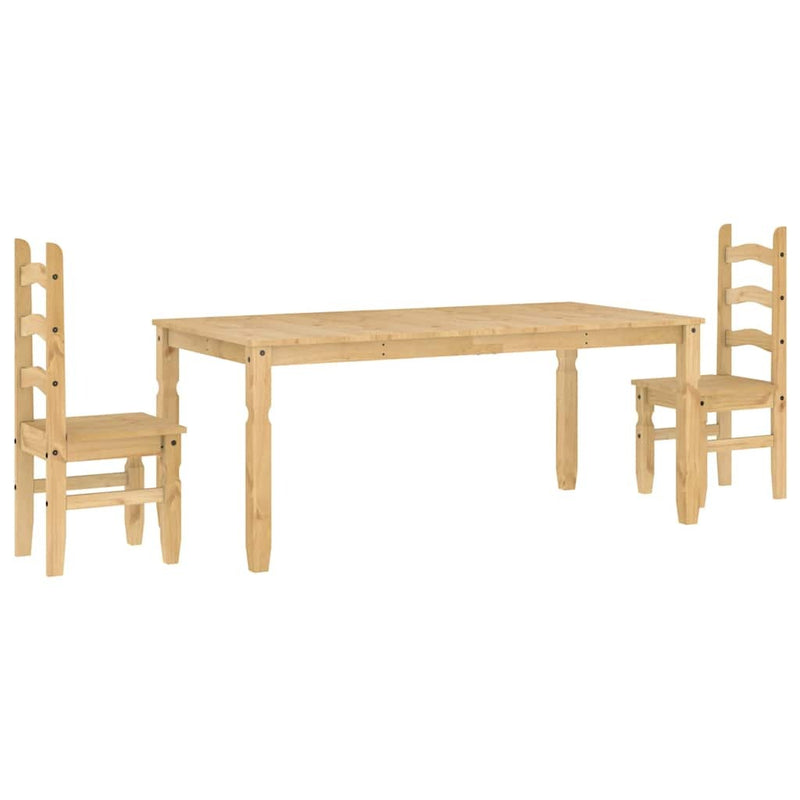 3 Piece Dining Set Panama Solid Wood Pine