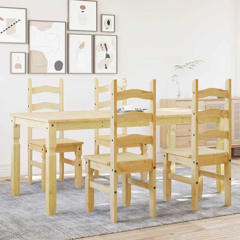 5 Piece Dining Set Panama Solid Wood Pine