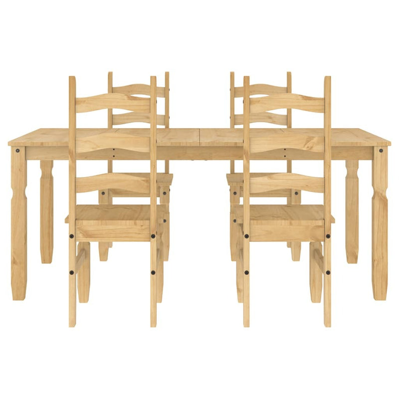 5 Piece Dining Set Panama Solid Wood Pine