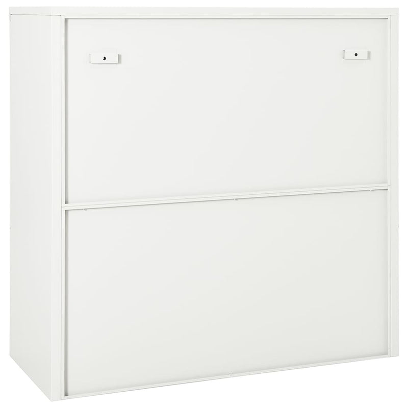 Sliding Door Cabinet White 90x40x90 cm Steel