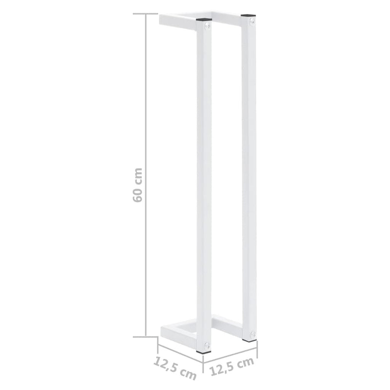 Towel Rack White 12.5x12.5x60 cm Steel