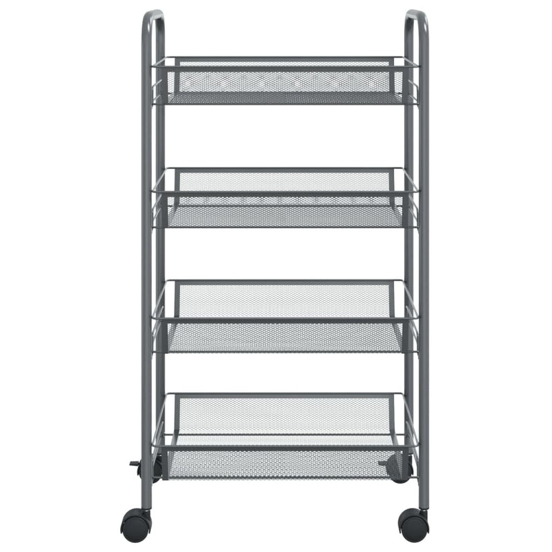 4-Tier Kitchen Trolley Grey 46x26x85 cm Iron