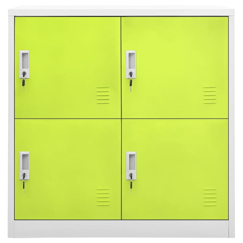 Locker Cabinet Light Grey and Green 90x45x92.5 cm Steel