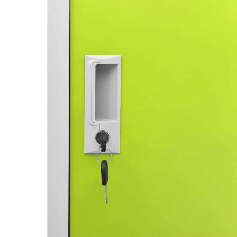 Locker Cabinet Light Grey and Green 90x45x92.5 cm Steel