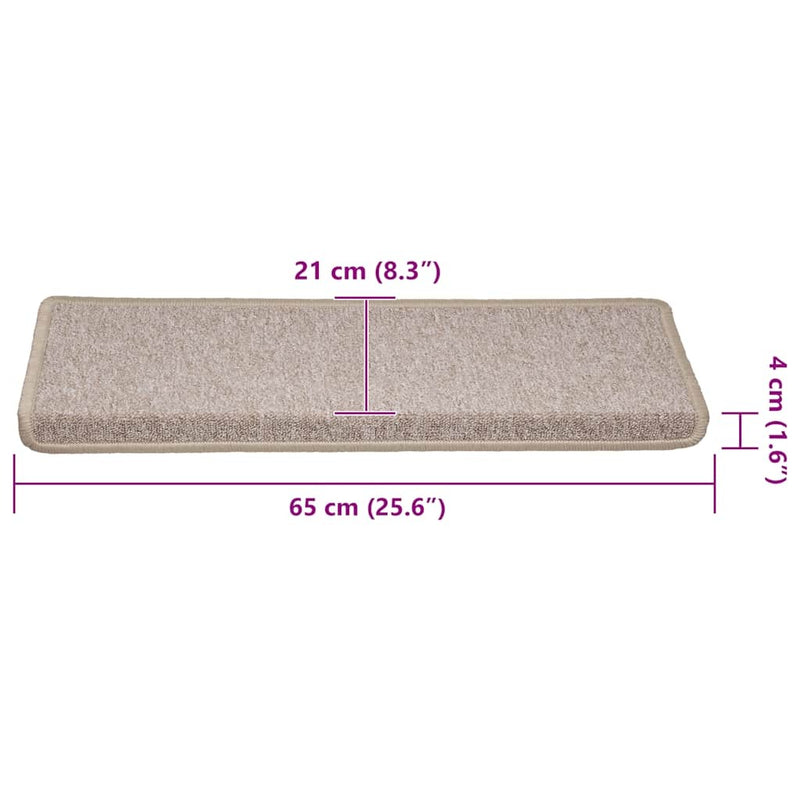 Stair Mats 30 pcs 65x21x4 cm Taupe