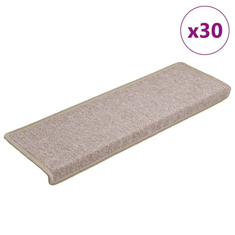 Stair Mats 30 pcs 65x21x4 cm Taupe