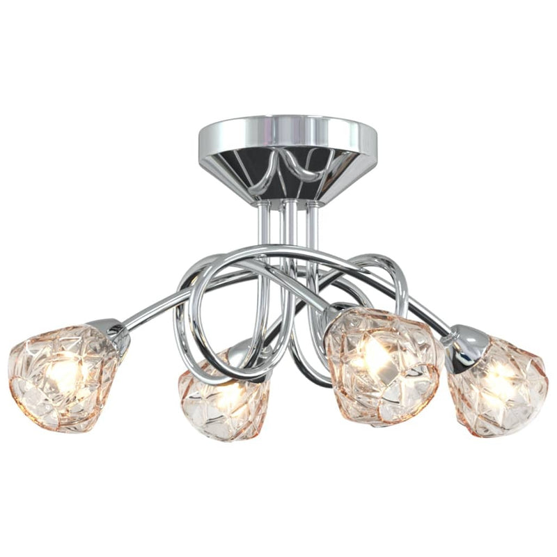 vidaXL Ceiling Lamp with Glass Lattice Shades for 4 G9 LED Lights