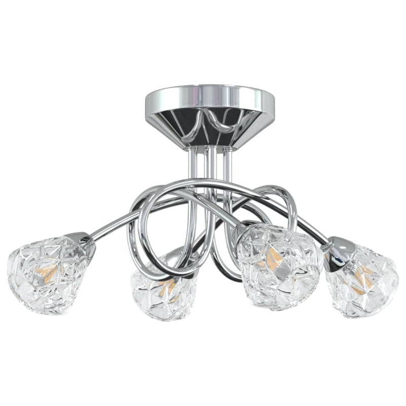 vidaXL Ceiling Lamp with Glass Lattice Shades for 4 G9 LED Lights