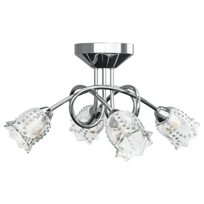 vidaXL Ceiling Lamp with Glass Flower Shades for 4 G9 LED Lights