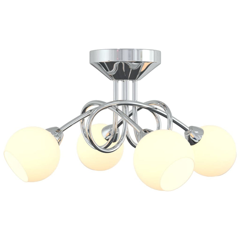 vidaXL Ceiling Lamp with Round Ceramic Shades for 4 G9 LED Lights