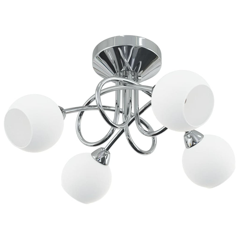 vidaXL Ceiling Lamp with Round Ceramic Shades for 4 G9 LED Lights