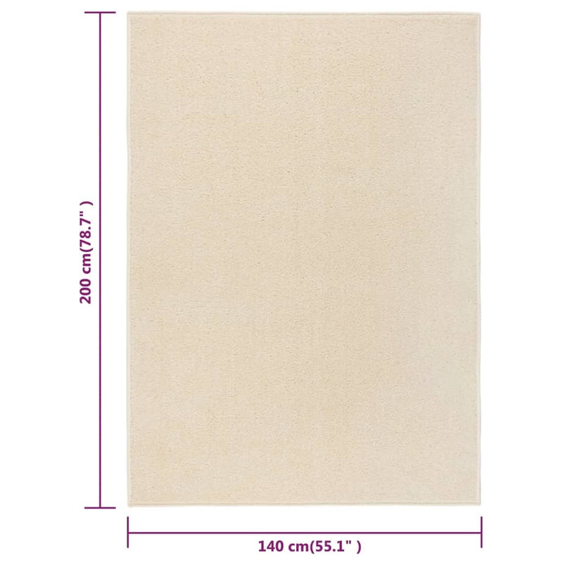 Rug Short Pile 140x200 cm Cream