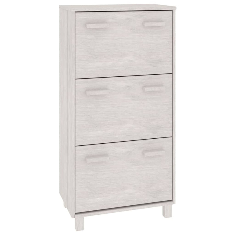 Shoe Cabinet HAMAR White 59.5x35x117 cm Solid Wood Pine