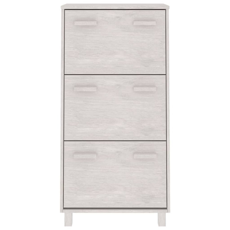 Shoe Cabinet HAMAR White 59.5x35x117 cm Solid Wood Pine