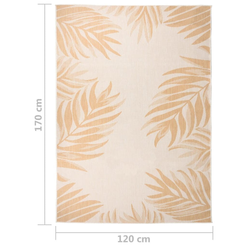 Outdoor Flatweave Rug 120x170 cm Leaf Pattern