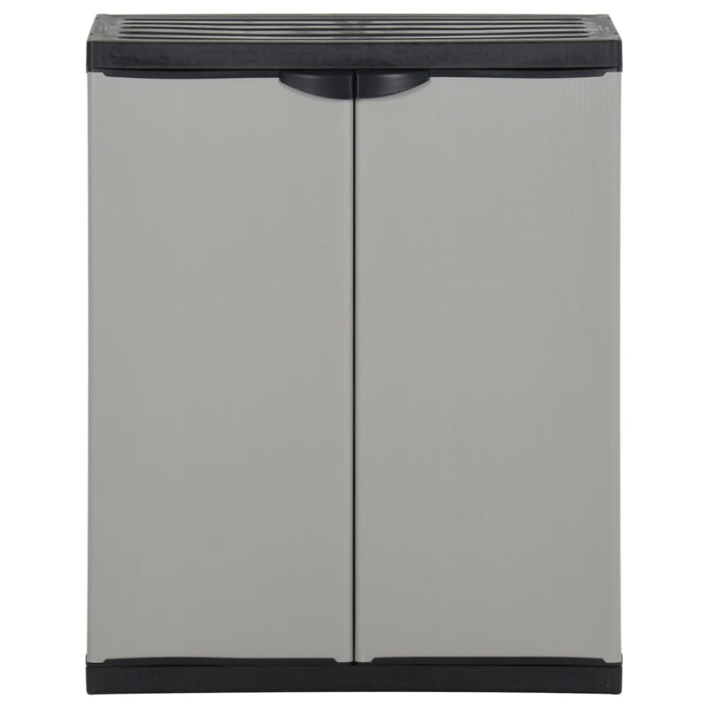 Garden Waste Cabinet Grey and Black 68x40x85 cm PP