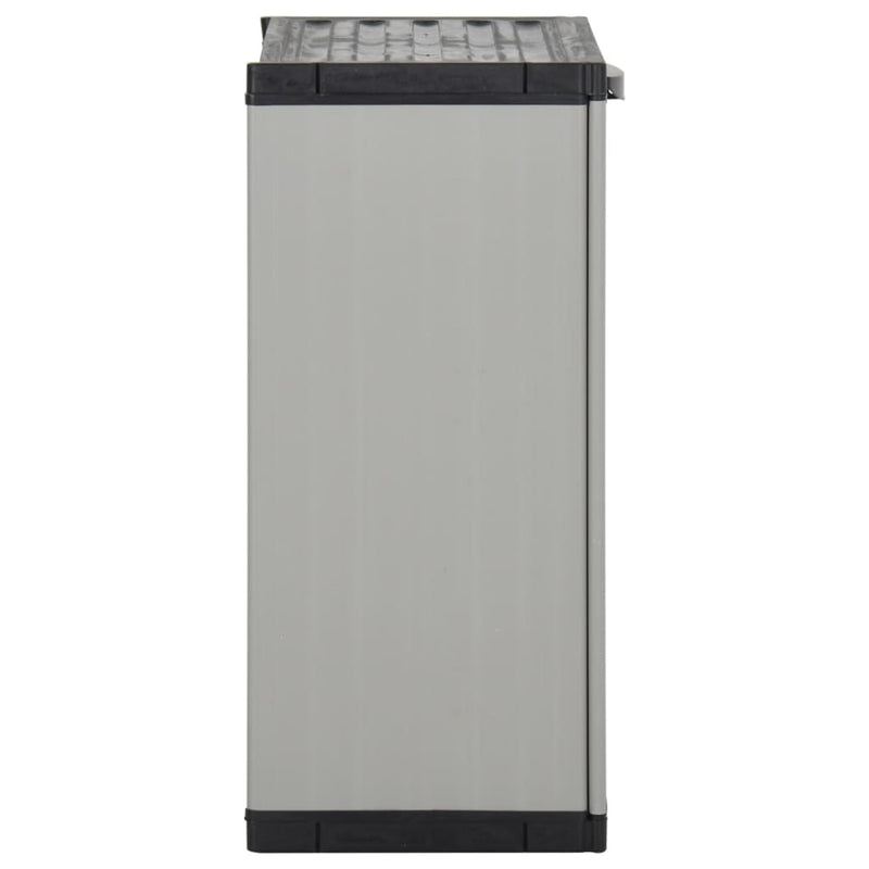 Garden Waste Cabinet Grey and Black 68x40x85 cm PP