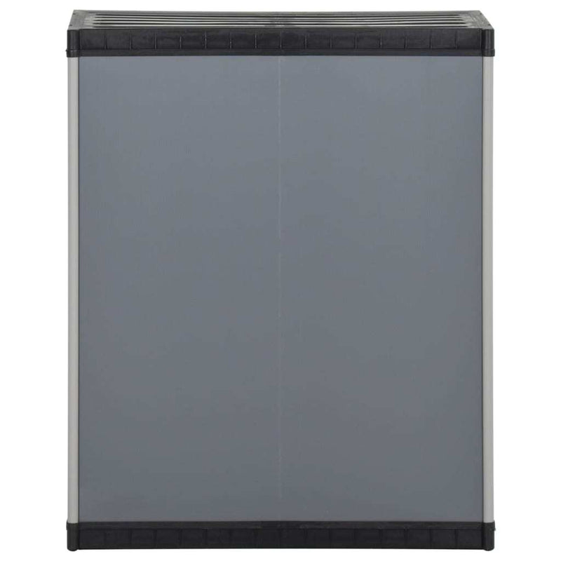 Garden Waste Cabinet Grey and Black 68x40x85 cm PP