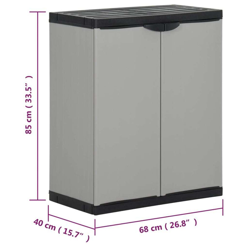 Garden Waste Cabinet Grey and Black 68x40x85 cm PP