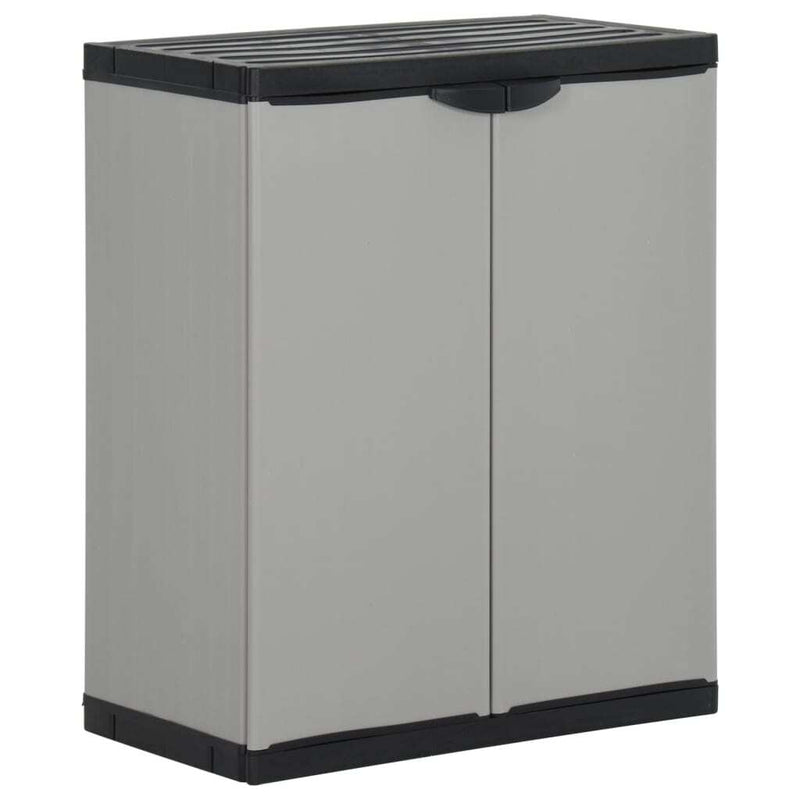 Garden Waste Cabinet Grey and Black 68x40x85 cm PP