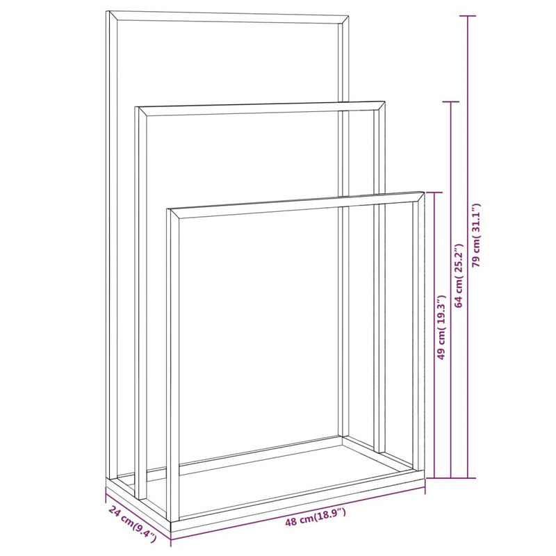 Freestanding Towel Rack White 48x24x79 cm Iron