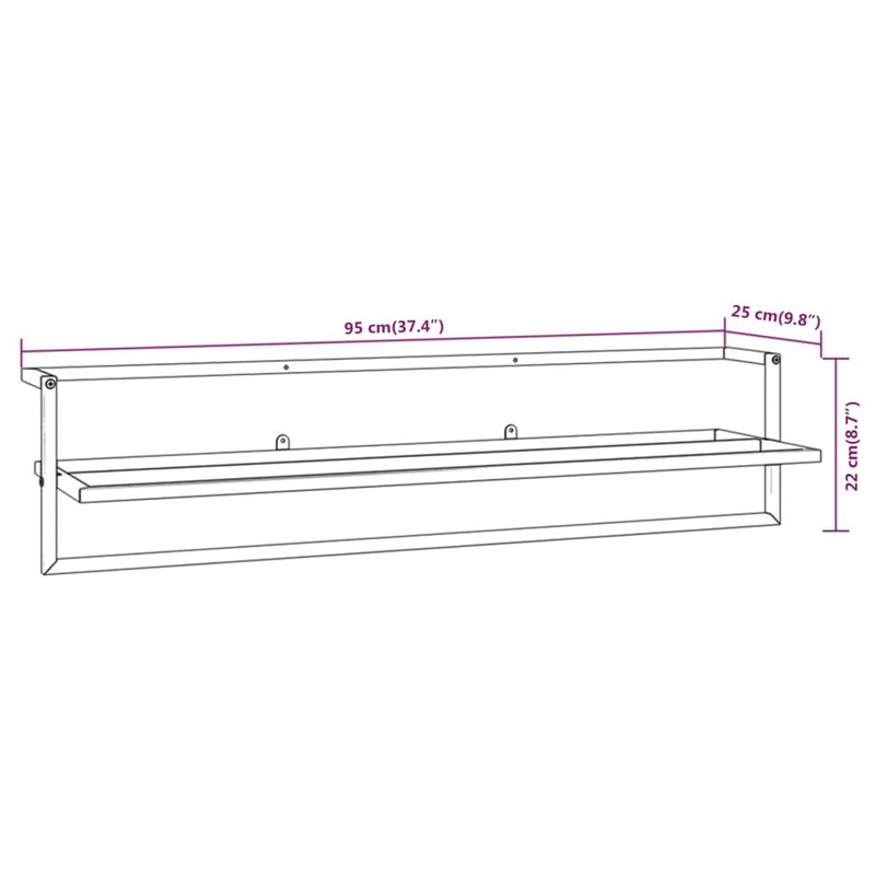 Towel Rack White 95x25x22 cm Iron