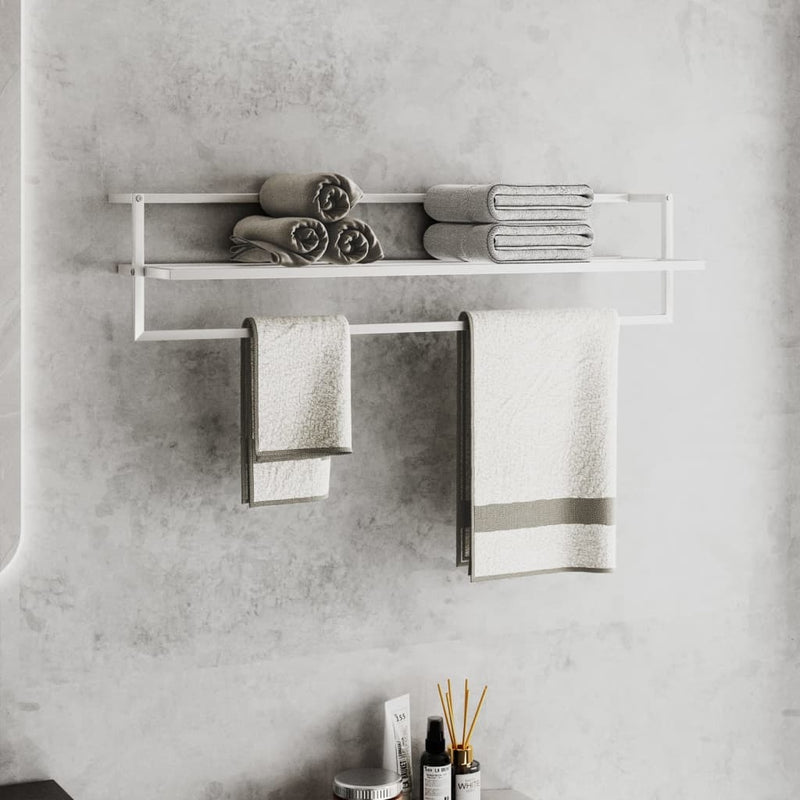 Towel Rack White 95x25x22 cm Iron