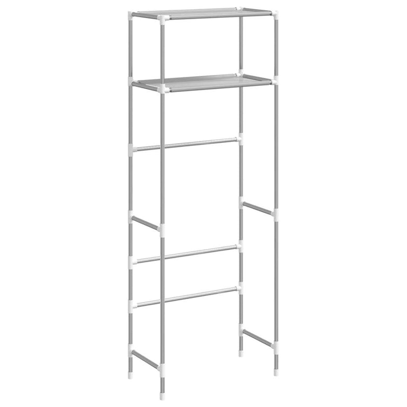 2-Tier Storage Rack over Toilet Grey 53.5x28x143 cm Iron