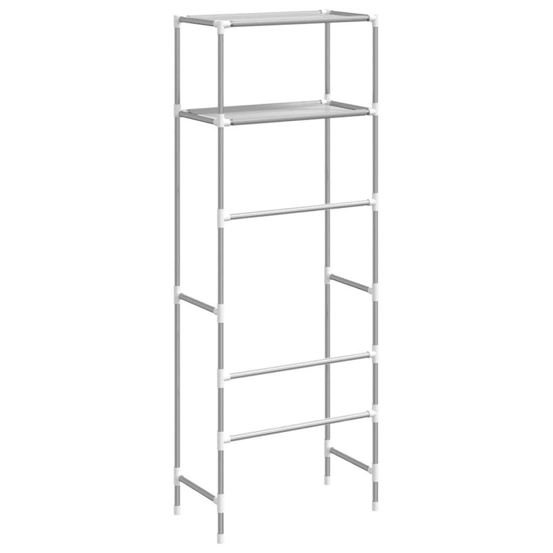 2-Tier Storage Rack over Toilet Grey 53.5x28x143 cm Iron