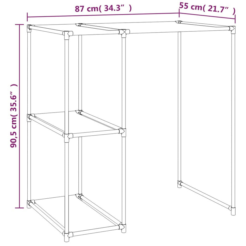 Storage Rack over Washing Machine Black 87x55x90.5 cm Iron