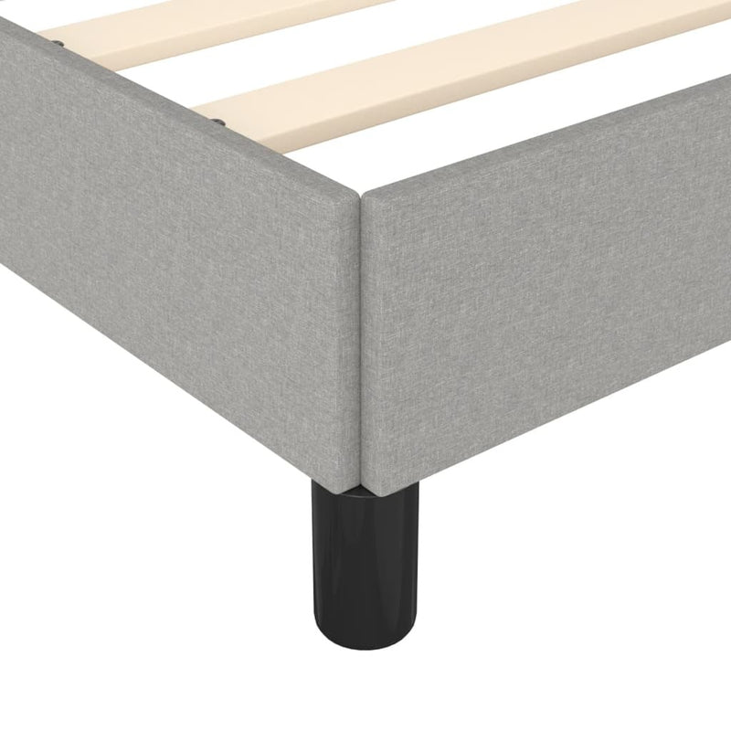 Bed Frame without Mattress Light Grey 90x190 cm Single Single Fabric