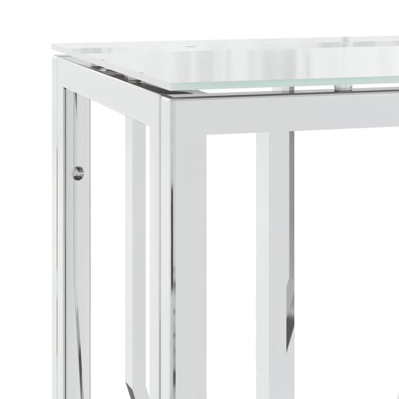 Console Table 70x30x70 cm Stainless Steel and Glass