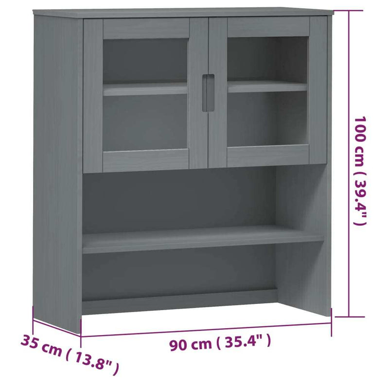 Top for Highboard MOLDE Grey 90x35x100 cm Solid Wood Pine