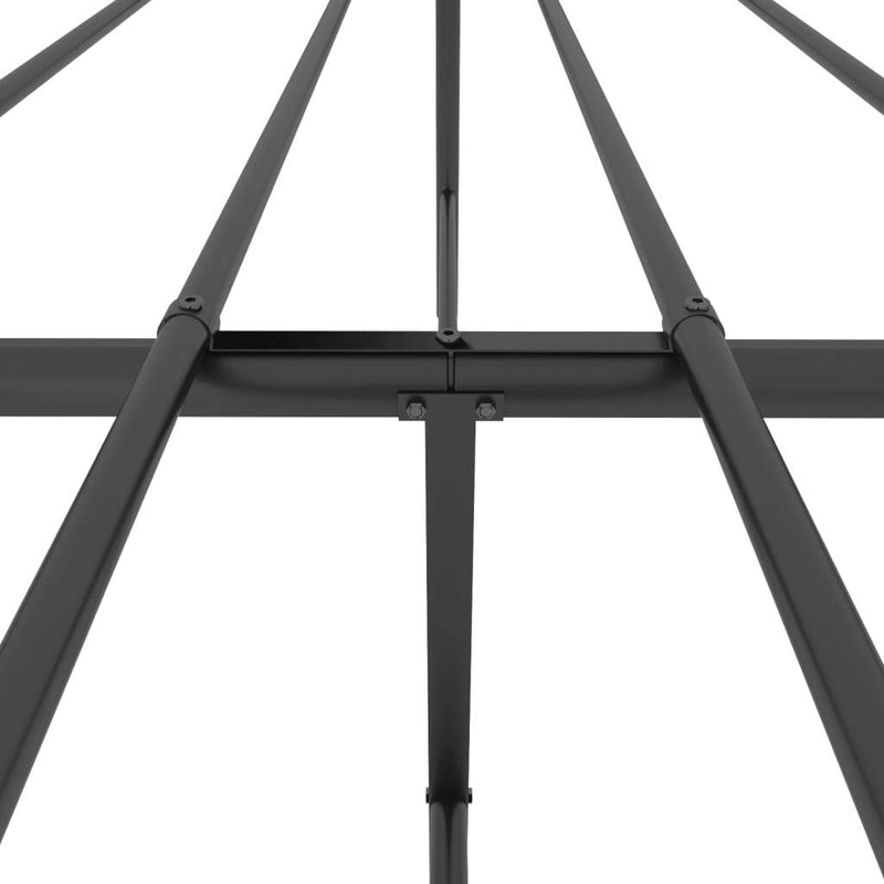 Metal Bed Frame without Mattress with Footboard Black 200x200cm