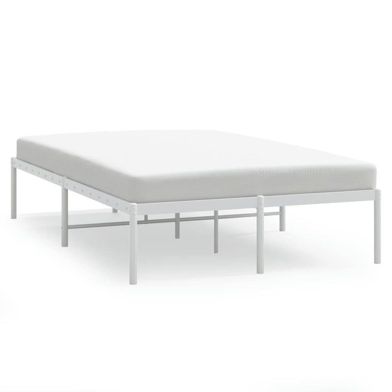 Metal Bed Frame without Mattress White 120x190cm