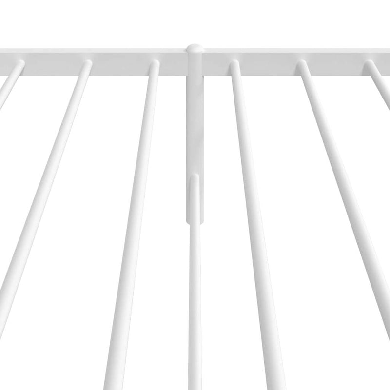 Metal Bed Frame without Mattress with Headboard White 90x200cm