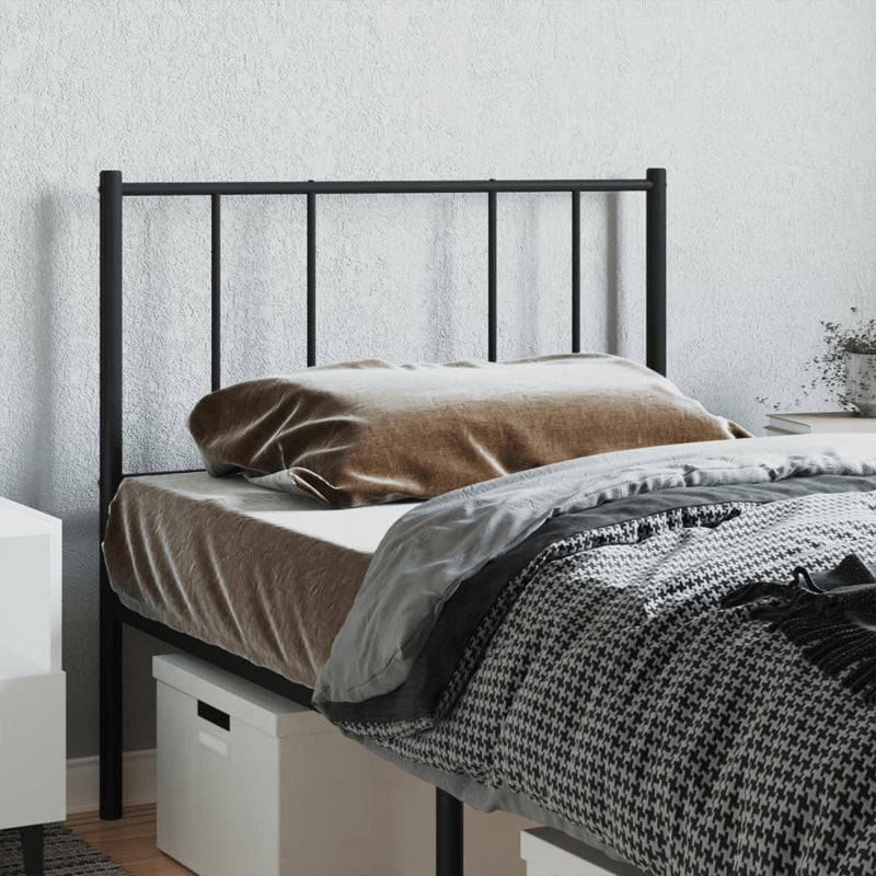 Metal Headboard Black 90 cm