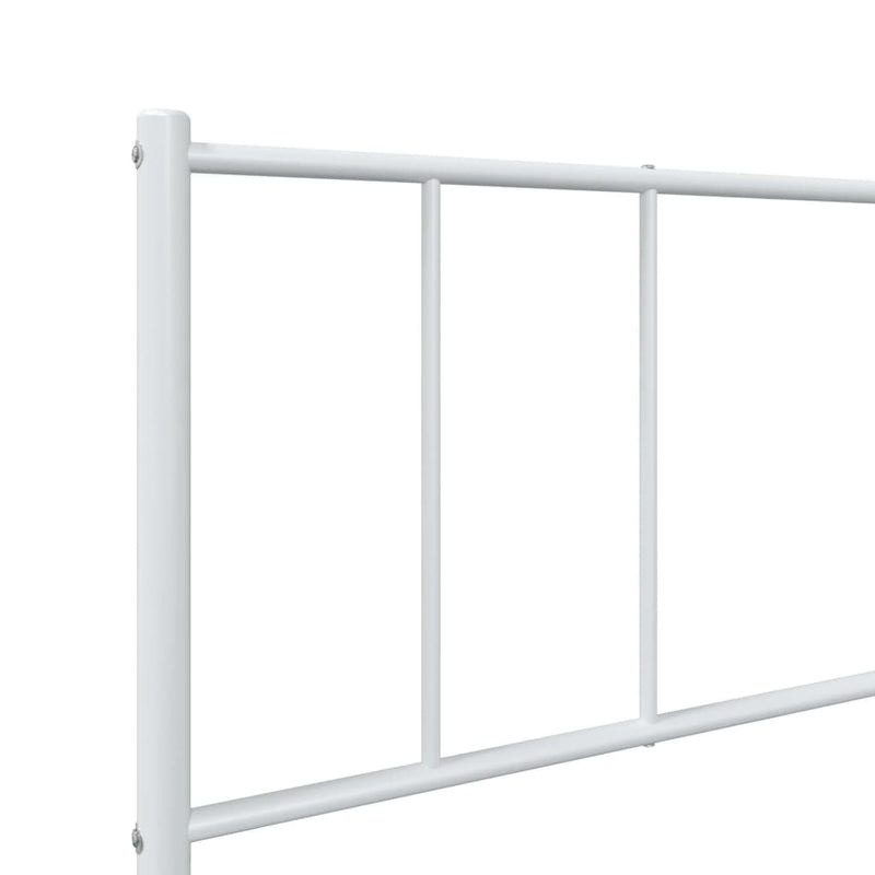 Metal Bed Frame without Mattress with Headboard White 90x190cm