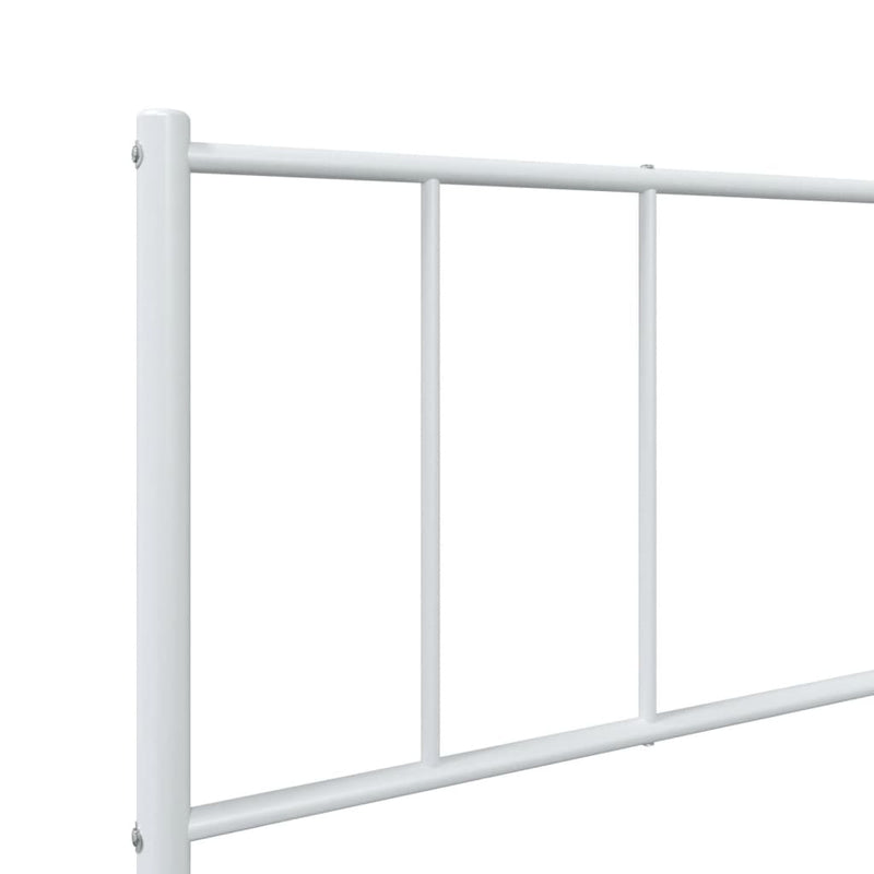 Metal Bed Frame without Mattress with Footboard White 75x190cm