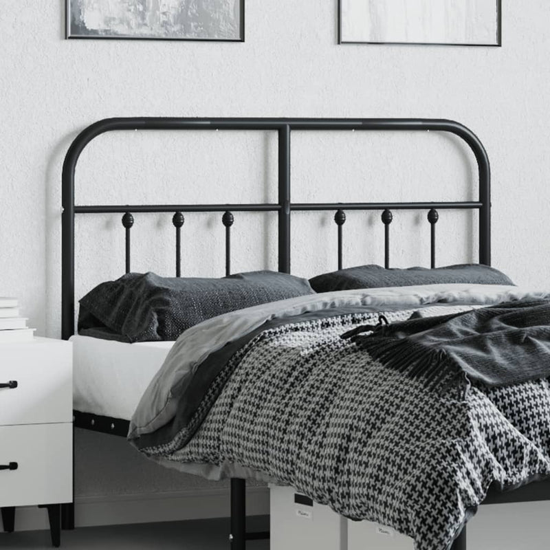 Metal Headboard Black 120 cm