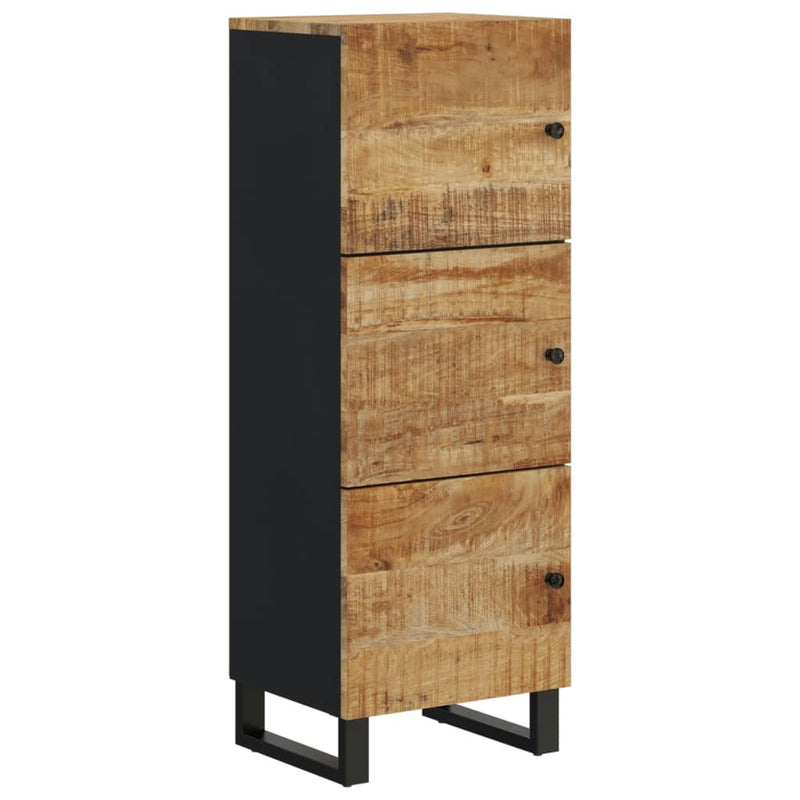 Highboard with 3 Doors 40x33x110 cm Solid Wood Mango&Iron