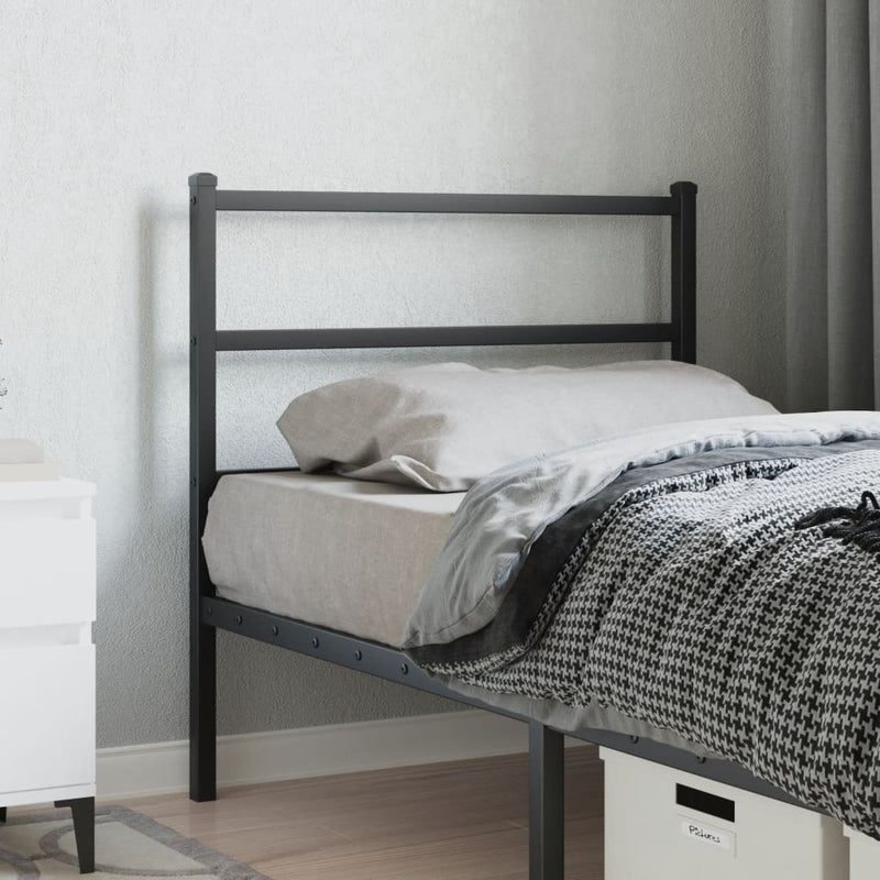 Metal Headboard Black 90 cm