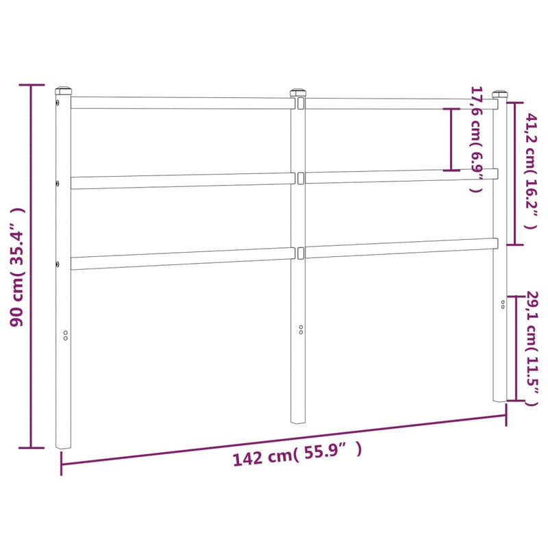 Metal Headboard White 135 cm