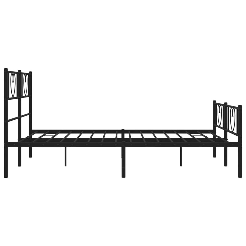 Metal Bed Frame without Mattress with Footboard Black 120x200cm