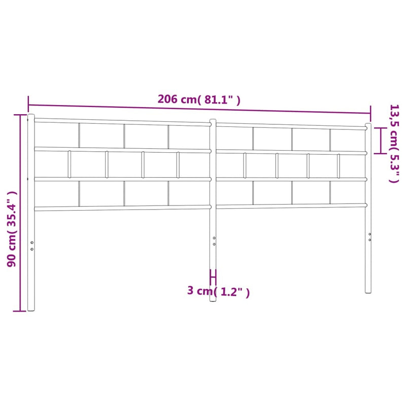 Metal Headboard White 200 cm