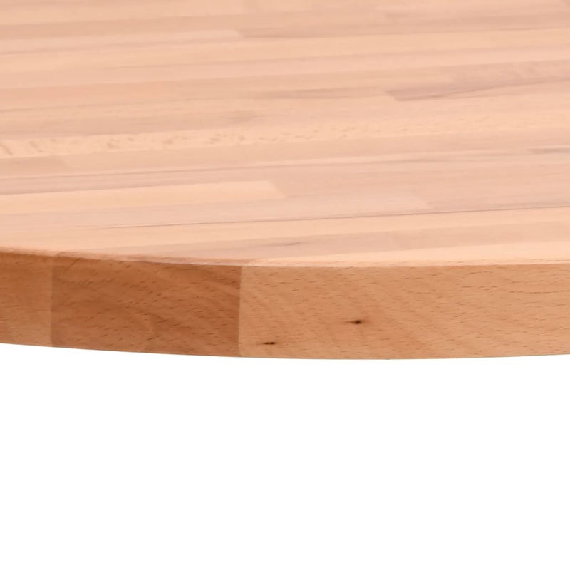 Table Top 90x4 cm Round Solid Wood Beech